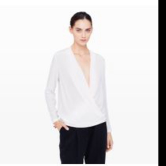 Club Monaco Khalila Wrap Silk Nude Wrap Top Small - Picture 1 of 6